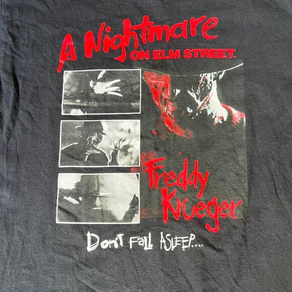 Halloween Freddy Kruger Graphic T-shirt Black Vintage Spooky - Picture 3 of 7